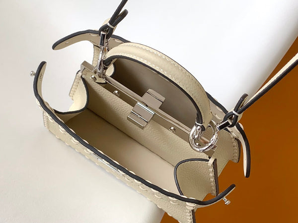 Borsa Peekaboo ISeeU Petite 20 Pelle Avorio Shw