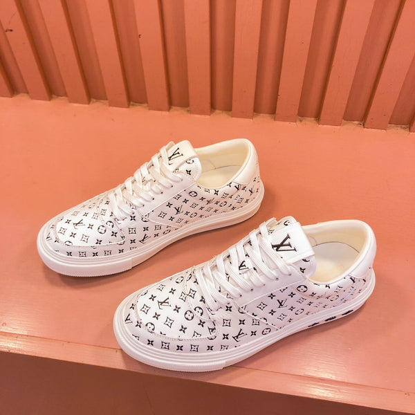 LV TRAINER SNEAKER IN WHITE MIX BLACK MONOGRAM CALFSKIN