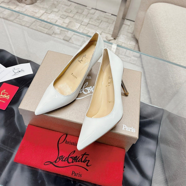 CL 25s Scepter Pumps 85mm White Patent Leather 446632
