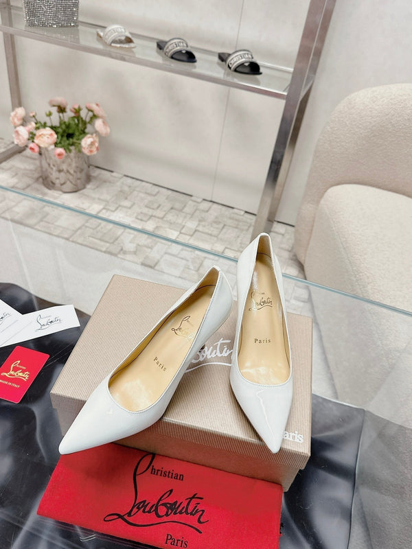 CL 25s Scepter Pumps 85mm White Patent Leather 446632