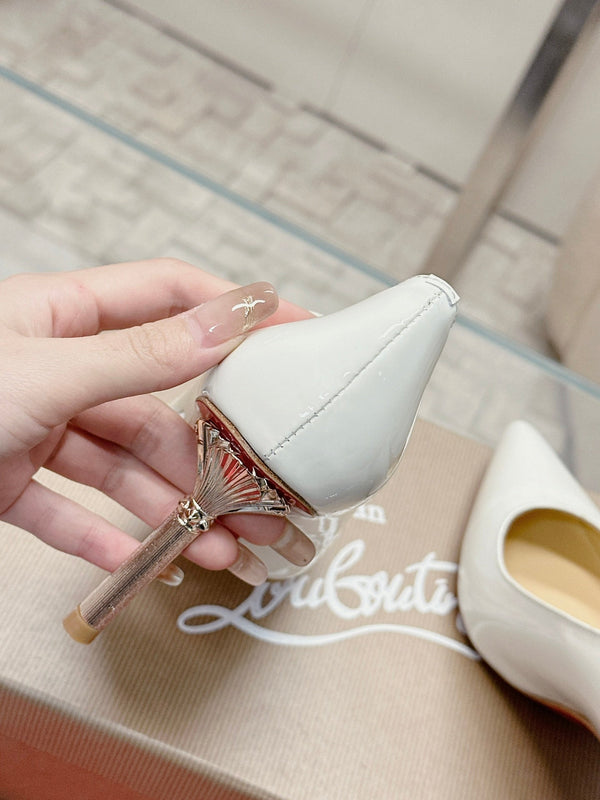 CL 25s Scepter Pumps 85mm White Patent Leather 446632