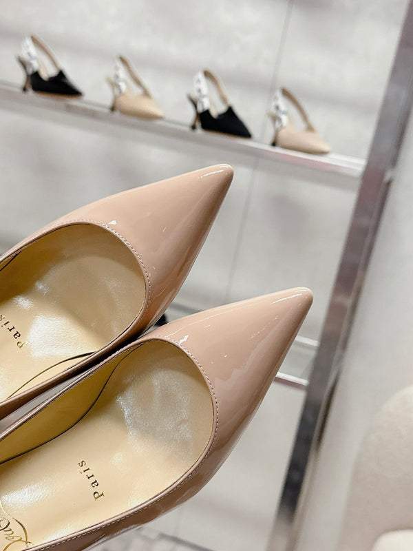 CL 25s Scepter Pumps 85mm Beige Patent Leather 446633