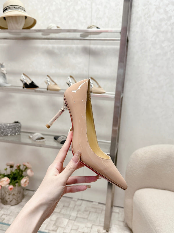 CL 25s Scepter Pumps 85mm Beige Patent Leather 446633