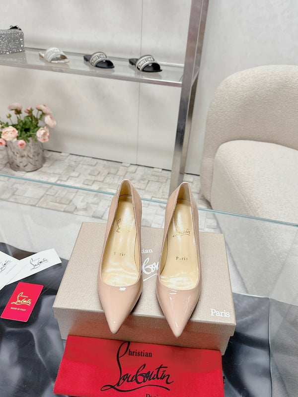 CL 25s Scepter Pumps 85mm Beige Patent Leather 446633