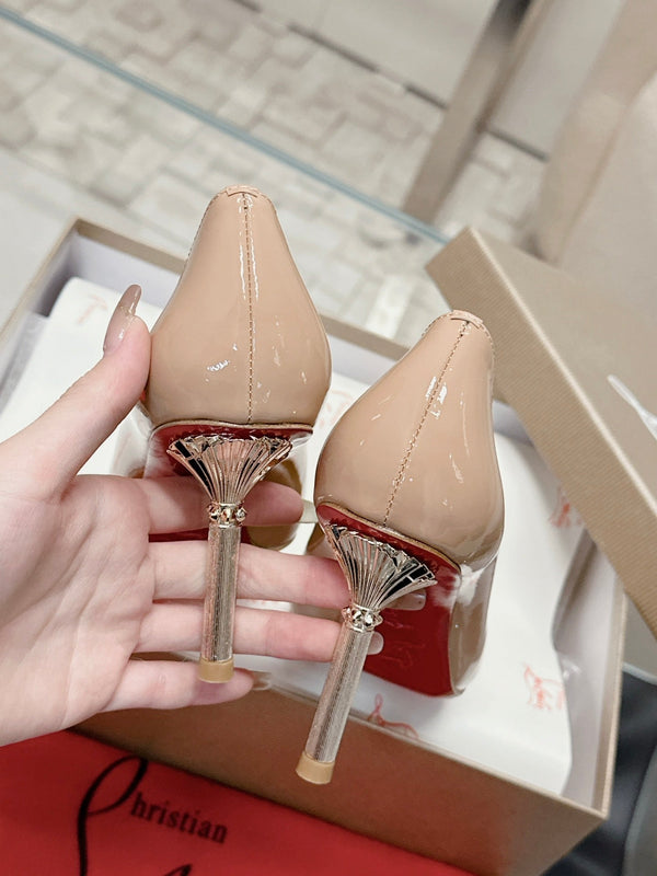 CL 25s Scepter Pumps 85mm Beige Patent Leather 446633