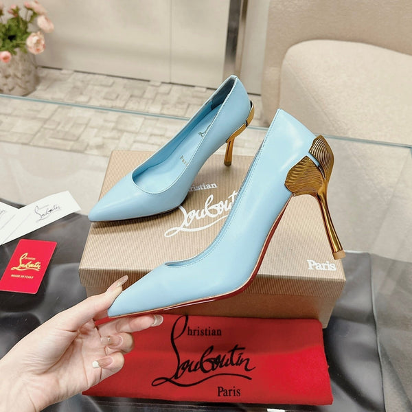 CL 25s Ginko Pumps 85mm Light Blue Cowhide & Sheepskin 446636