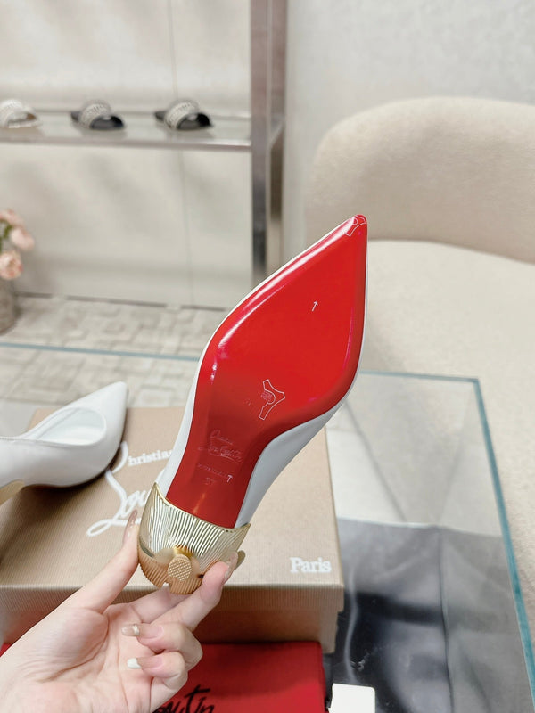 CL 25s Ginko Pumps 85mm White Cowhide& Sheepskin446637