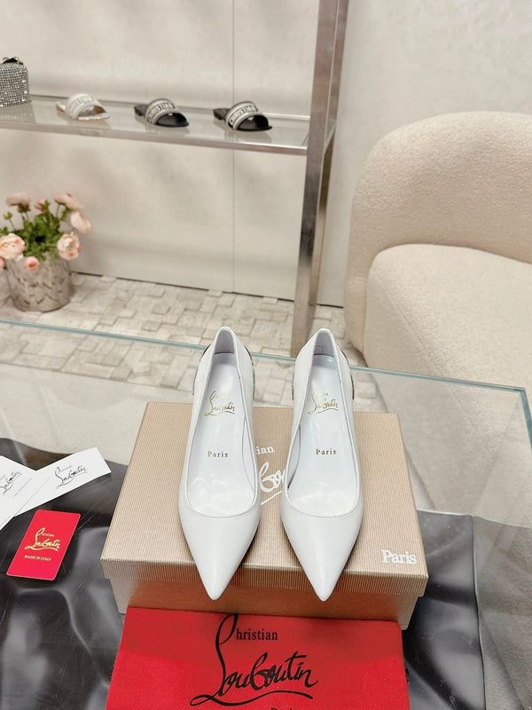 CL 25s Ginko Pumps 85mm White Cowhide& Sheepskin446637