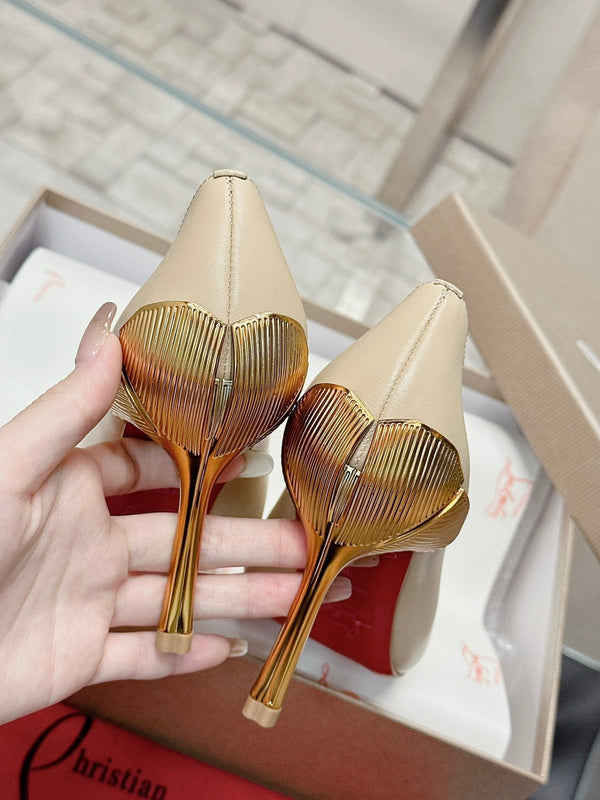 CL 25s Ginko Pumps 85mm Beige Cowhide& Sheepskin 446639