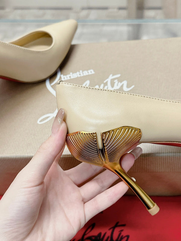 CL 25s Ginko Pumps 85mm Beige Cowhide& Sheepskin 446639