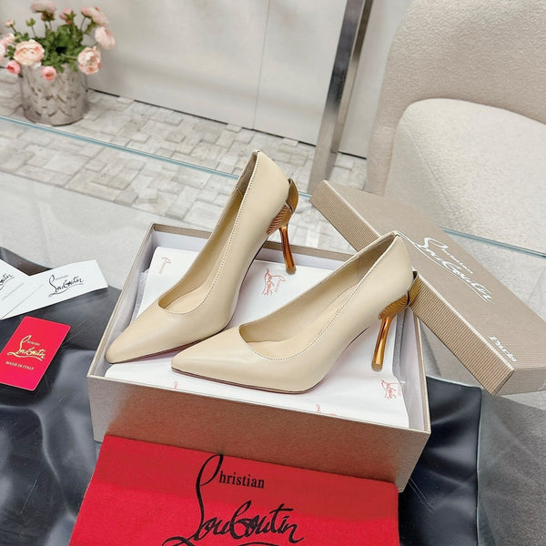 CL 25s Ginko Pumps 85mm Beige Cowhide& Sheepskin 446639