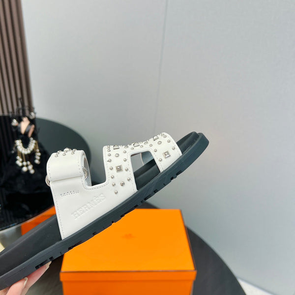 SANDALO CYPRUS BIANCO MIX NERO PELLE DI VITELLO SPECIALE