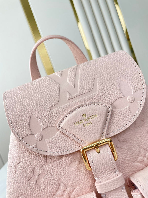 ZAINO DI RISERVA 22 IN PELLE CON STAMPA MONOGRAMMA ROSA CHIARO