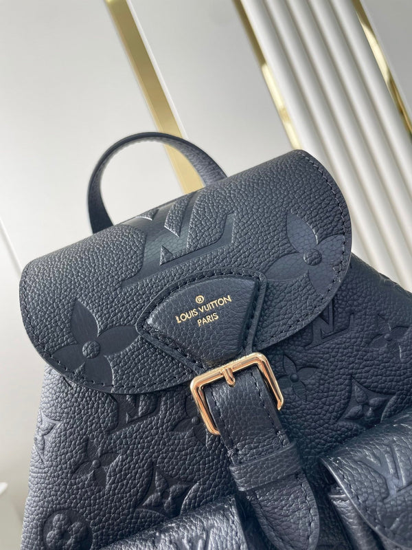 ZAINO DI RISERVA 22 IN PELLE CON STAMPA MONOGRAMMA NERA