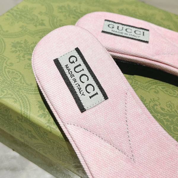 GG  Interlocking double G hollow slippers PInk Rose
