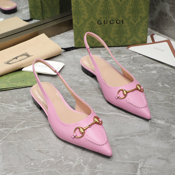 Sandali piatti GG Slingback rosa