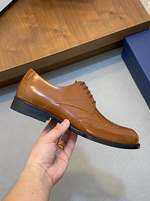 CD POINED TOE LONDON OXFORD TAWNY POLISHED CALFSKIN