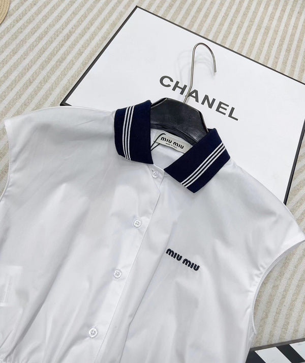 Miu sleeveless vest skirt suit