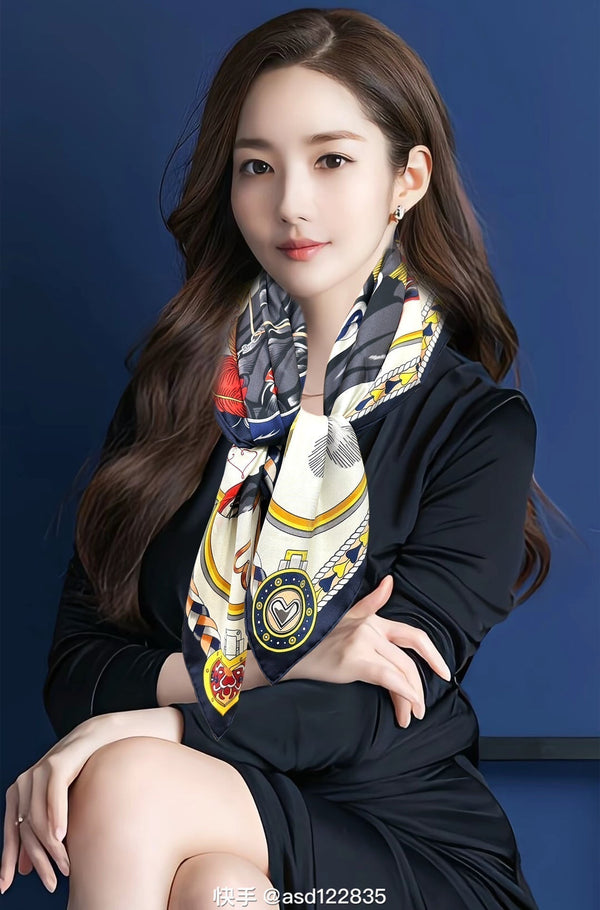 Carré Harnais De Cœur Scarf 90 CM In Colorful Silk  236222