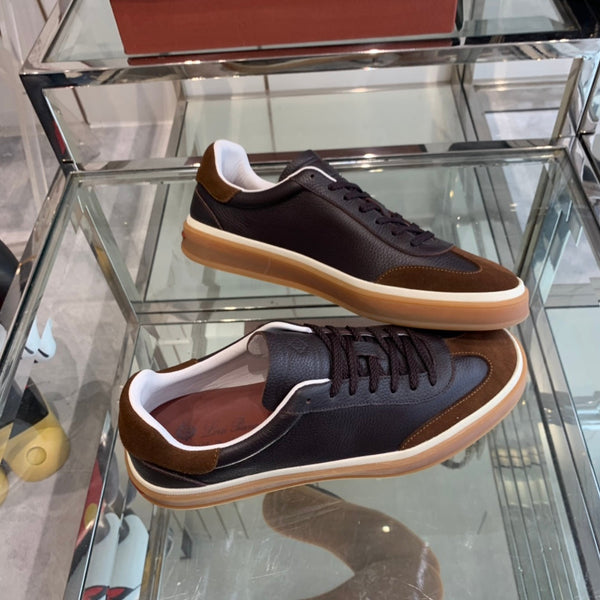 LP TENNIS WALK SNEAKERS ANCHOR AND BROWN CALFSKIN