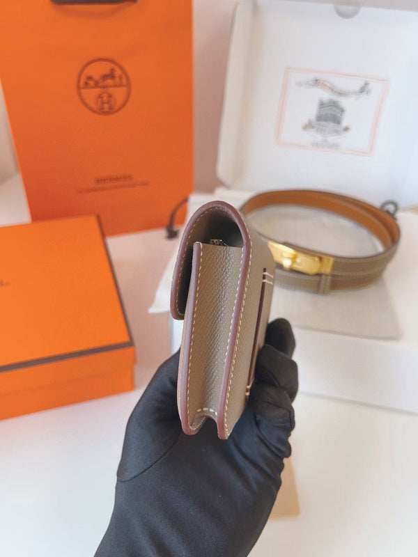 hm kelly belt 18mm with constance slim grey epsom gold hardware