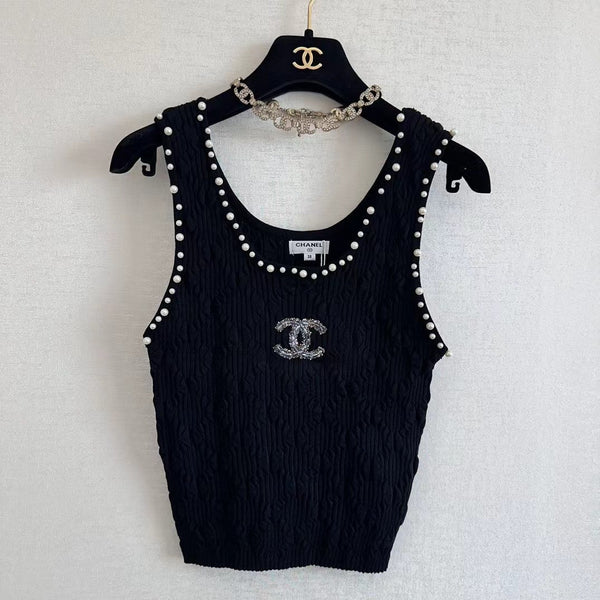 CC Pearl Pleated Knit Camisole