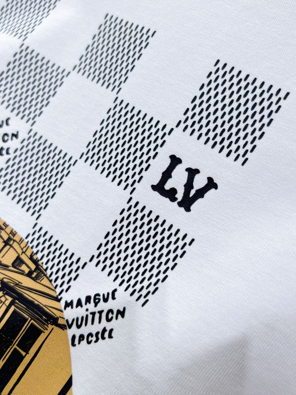 LV T-SHIRT IN WHITE COTTON EIFFEL TOWER PRINT 238804