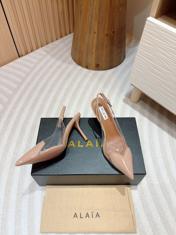 alaia slingbacks 95 optic pink heart lambskin