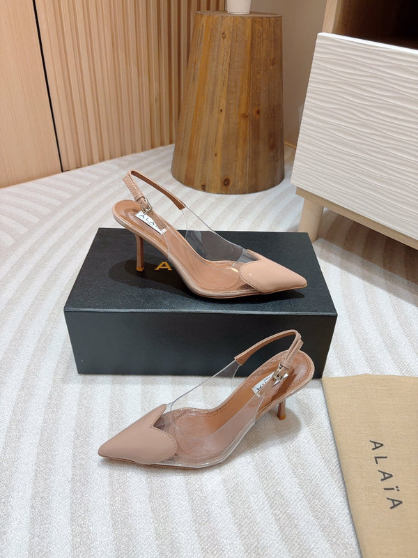 alaia slingbacks 95 optic pink heart lambskin