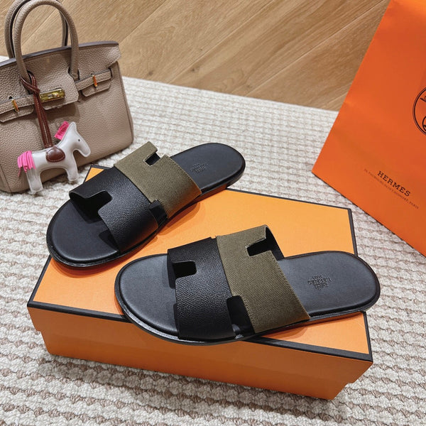 HM Izmir Sandals Black Etoupe Lambskin 294941