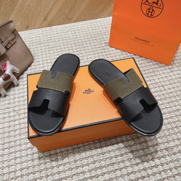 HM Izmir Sandals Black Etoupe Lambskin 294941