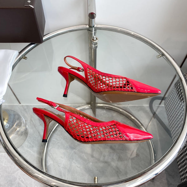 alaia slingbacks 60 fishnet red heart lambskin