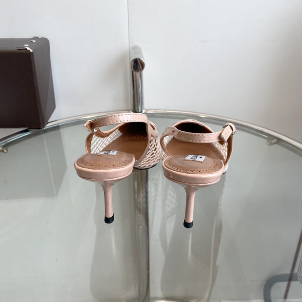 alaia slingbacks 60 fishnet pink heart lambskin