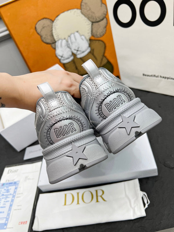 CD Chrono Sneaker Grey Mesh Fabric And Calfskin