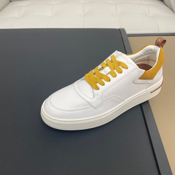 LP NEWPORT WALK SNEAKERS WHITE AND YELLOW CALFSKIN