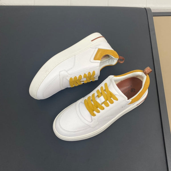 LP NEWPORT WALK SNEAKERS WHITE AND YELLOW CALFSKIN