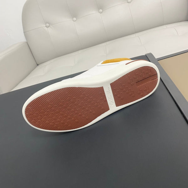 LP NEWPORT WALK SNEAKERS WHITE AND YELLOW CALFSKIN