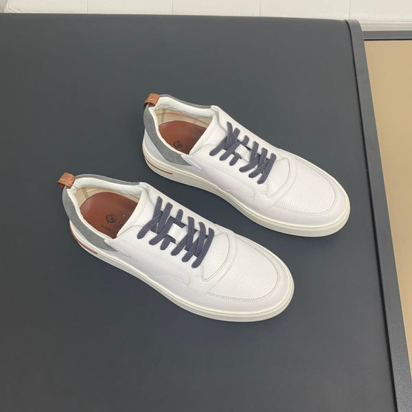 LP NEWPORT WALK SNEAKERS WHITE AND GRAY CALFSKIN