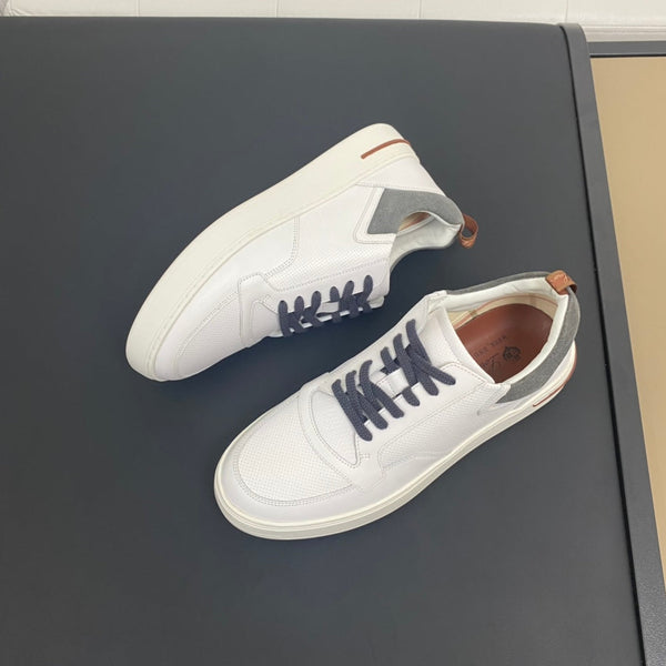 LP NEWPORT WALK SNEAKERS WHITE AND GRAY CALFSKIN