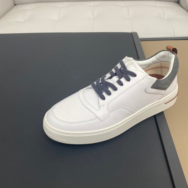 LP NEWPORT WALK SNEAKERS WHITE AND GRAY CALFSKIN