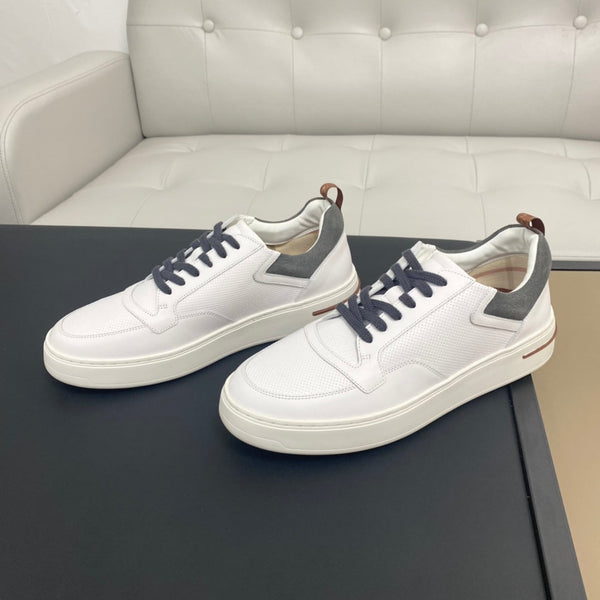 LP NEWPORT WALK SNEAKERS WHITE AND GRAY CALFSKIN