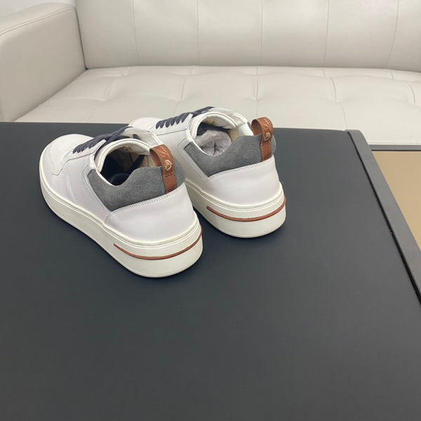 LP NEWPORT WALK SNEAKERS WHITE AND GRAY CALFSKIN