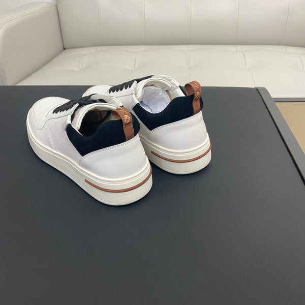 LP NEWPORT WALK SNEAKERS WHITE AND BLACK CALFSKIN