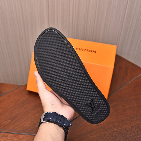 LV MULE RED MIX ORANGE DAMIER MONOGRAM CALFSKIN