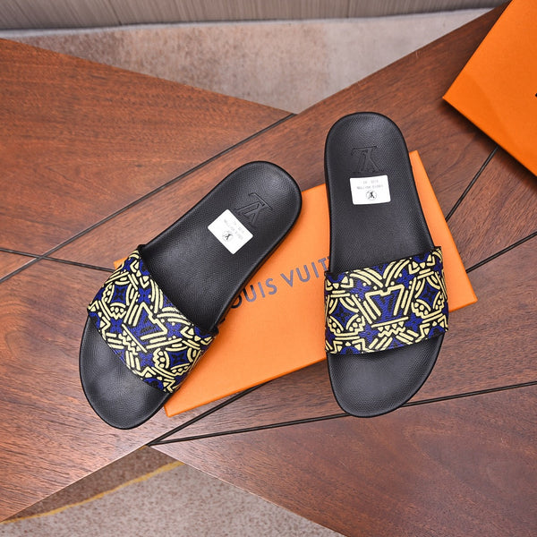 SANDALO LV MULE IN PELLE DI VITELLO GIALLA MIX VIOLA