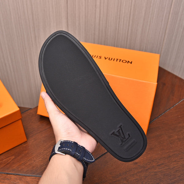 LV MULE SANDAL BLACK MIX BLUE DAMIER CALFSKIN