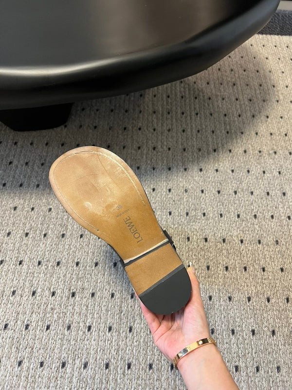 Loewe knight boots black sheepskin 478450