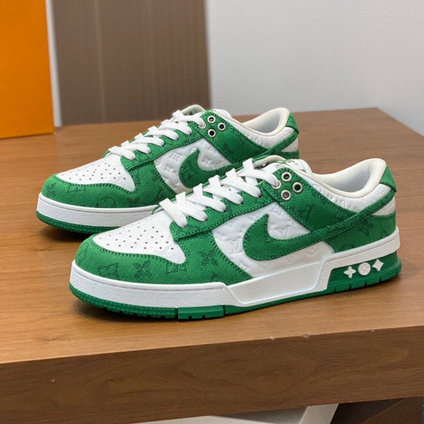 AIR TRAINER IN COOL GREEN MIX WHITE CALFSKIN