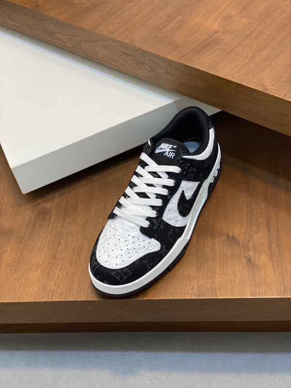 SCARPA AIR TRAINER IN PELLE DI VITELLO MISTA BIANCO NERO