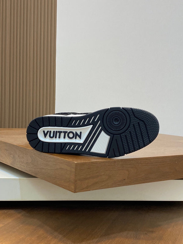 SCARPA AIR TRAINER IN PELLE DI VITELLO MISTA BIANCO NERO